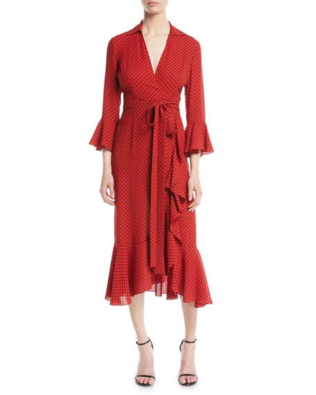 dot georgette ruffle dress michael kors|Dot Silk.